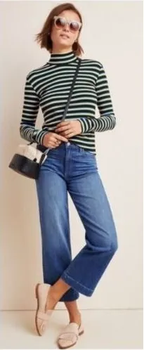 PAIGE Nellie High Rise Culotte Jeans‎ 25 Hayden Blue Patch Pocket Wide Leg thumbnail 1