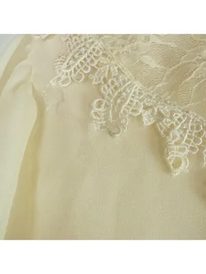 Synergy Vintage Ivory Floral Lace Blouse Womens 6 Small thumbnail 12