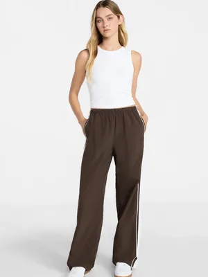 Brown Track Pants with White Stripe thumbnail 9