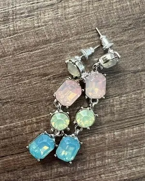Dangle statement gem earrings thumbnail 1