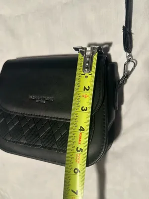 Black Quilted Crossbody Bag with Adjustable Strap thumbnail 6