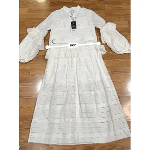 Acler Valentine Ivory Broderie Anglaise Cotton Midi Dress Long Sleeve 2 thumbnail 8