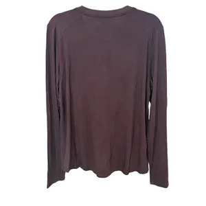 Free Fly Womens Bamboo Long Sleeve Top Brown Thumbhole Shirt Large thumbnail 3