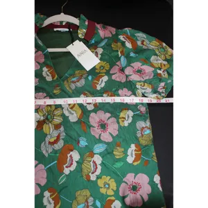 THML Elowen Dress Women Small Green Floral NEW Ruffle Collar Mini JH2220-5-GN thumbnail 6