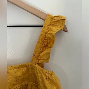 Harper Heritage x Francesca’s Yellow Ruffle Tied Top | Spring Top | Medium thumbnail 4