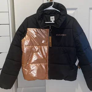 Womens New Vans Foundry Metallic Black & Pink Puffer Jacket thumbnail 5