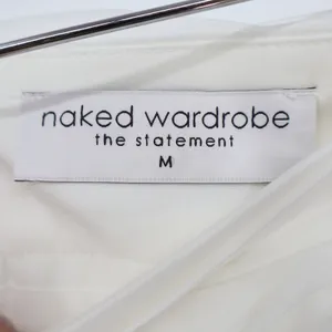 Naked Wardrobe The Statement White Sequin Lace Pleated Ruffle Mini Skirt thumbnail 2