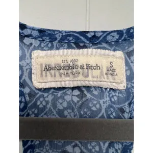 Abercrombie & Fitch Blue Maxi Sheer Dress Womens S Party Beachy Boho Vacation thumbnail 2