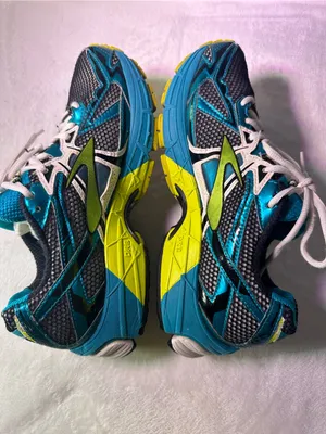 Brooks Women's Teal Black White Running Sneakers with Lime Accent thumbnail 8