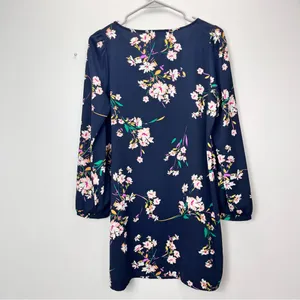 Lulus Herbaceous Babe Navy Floral Print‎ Long Sleeve Shift Dress MEDIUM thumbnail 7