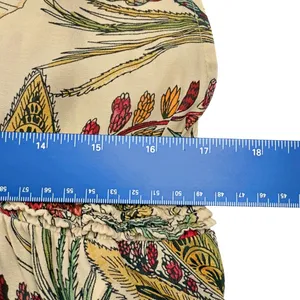 Free People Top Tan Pink Floral Haze Tiered Tunic Hummingbird Boho thumbnail 8