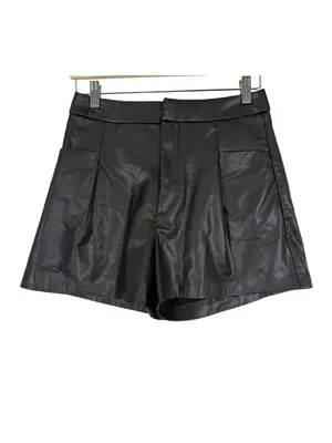 NEW Zara Faux Leather High Waist Shorts Size Small thumbnail 2
