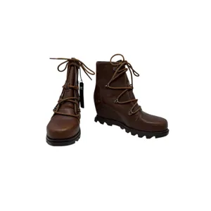 Sorel Joan Of Arctic‎ Wedge III Brown Leather Lace Up Boots Women Size 9 thumbnail 6