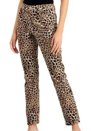 Charter Club Leopard Print Straight Leg Pants(Size 6) thumbnail 1