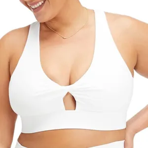 Fabletics Oasis Twist Sports Bra White Size 2X Cut Out Back Yoga Work Out Sporty thumbnail 1