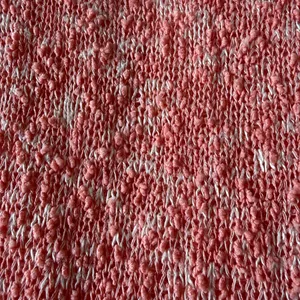 Soft Coral Pink Bouclé Open Knit Sweater Top Romantic Beachy Lightweight Long Sleeve thumbnail 5