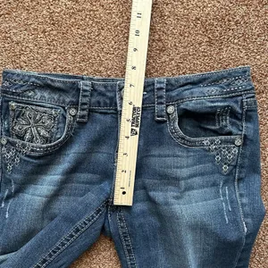 Grace in LA Jeans Womens 27x32 Blue Bootcut Rhinestone Embellished Bling Western thumbnail 7