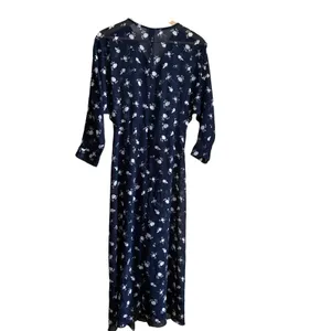 Cabi 5575 Floral Midi Dress 6 Navy Womens Sheer Chiffon V-Neck high low sheer thumbnail 9