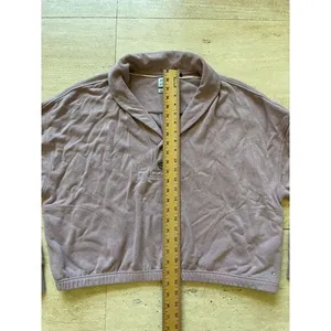 Prana Cropped Pullover Sweater‎ Taupe Long Sleeve Casual Lounge Top XL thumbnail 4