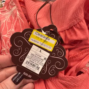 Knox Rose Coral Blouse with Ruffle Sleeves like new thumbnail 7