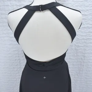 Halara Black Halter Neck Open Back Active Dress Twist Detail Small thumbnail 3