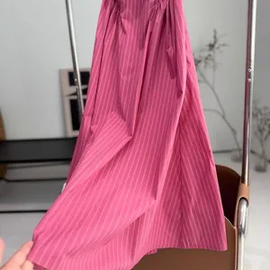Pistola Sadee Open Back Midi Dress Magenta Pink Stripe Cotton Summer Sundress L thumbnail 12