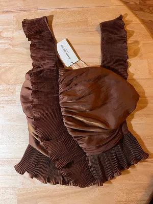 Ramy Brook Kathy Ruffle Peplum Top in Copper BNWTS $325.00 thumbnail 4