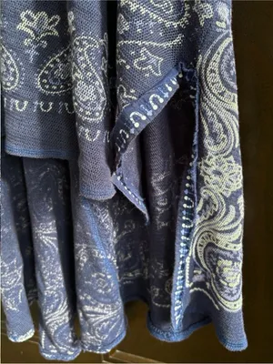EUC Free People No Matter What High/Low Paisley Top Blue Oversized Small thumbnail 10