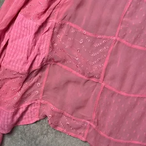 Young Threads Pink Patchwork Open Front Cardigan Size L Festival Embroidered NEW thumbnail 8