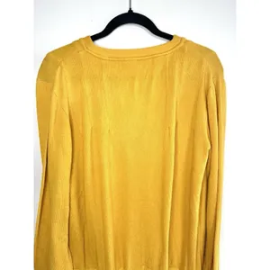 Free People Summer Struttin Mini Dress Golden Yellow Henley Waffle Ruffle Medium thumbnail 6