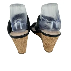 YOKI Black Arlette-14‎ Cork Wedge Twisted Strap Slip On Heeled Sandals Size 10 thumbnail 3
