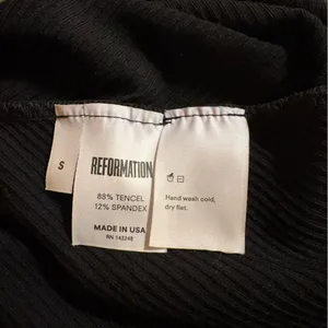 Reformation Black Ribbed Midi Dress thumbnail 6