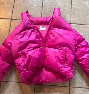Old Navy Pink Puffer Jacket cropped thumbnail 1