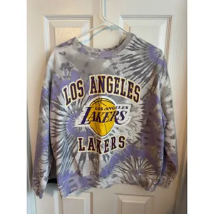 Hybrid Apparel NBA Sweatshirt Los Angeles Lakers Tie Dye Purple Gray Crewneck Fan‎ Gear Medium thumbnail 2