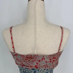 CAROLINA K Sienna Top Medium Multicolor Floral Boho Festival Tie Front Crop Tank thumbnail 9