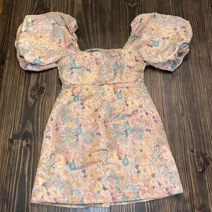 SheIn Floral dress with puffy arms- Size‎ medium thumbnail 3