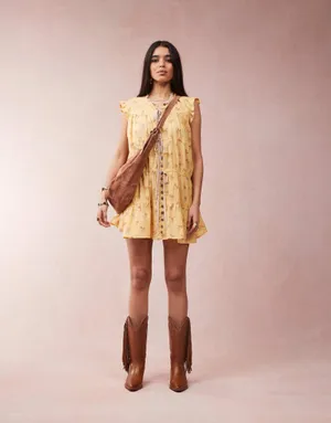 Free People Sundown Ditsy Print Smock Mini Dress thumbnail 2