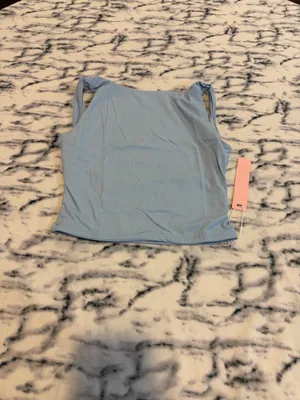 QINSEN Women's Sexy Open Back Sleeveless Crop Tank High Neck Slim Fit Cropped Tee Shirt Y2k Tops Size S . NWT thumbnail 6
