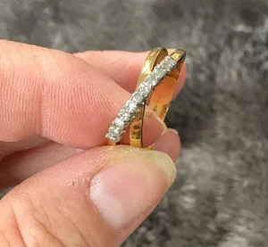 Vintage 18k GF Ring with CZ Stones Size 8.5 thumbnail 3