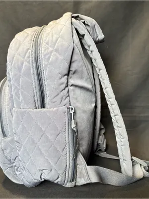 Vera Bradley Essential Compact Quilted Light Gray Mini Backpack thumbnail 3