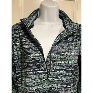 Nike Pro Dri-FIT Warm Womens M Quarter Zip Pullover Blue Green Linear NWT thumbnail 6