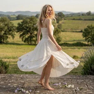Free People Ethereal Fairy Sparkling Moment Midi Dress in White Size Small thumbnail 5