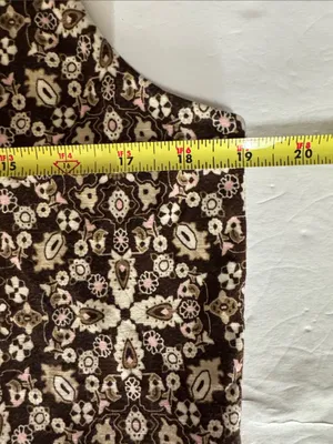 J. Jill Brown Cream Floral-Print Maxi Dress cross back casual boho layering L thumbnail 13