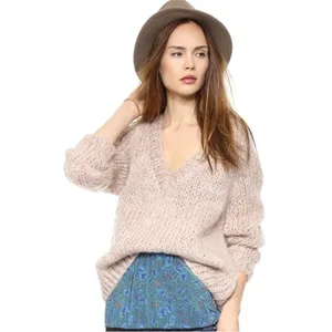 Mes Demoiselles chunky Mohair Blend Sweater V-Neck size Medium oversized thumbnail 4