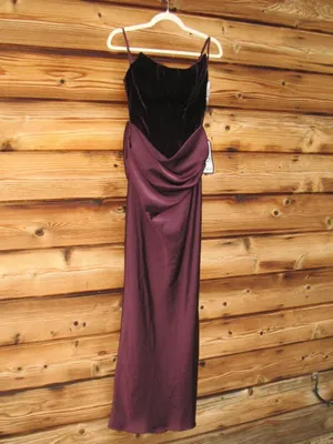 NWT Betsy & Adam Velvet Satin Plum Gown Dress Size 12 thumbnail 8