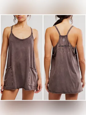 NWOT Free People FP Movement Hot Shot Mini Dress - Chocolate brown - Small thumbnail 2