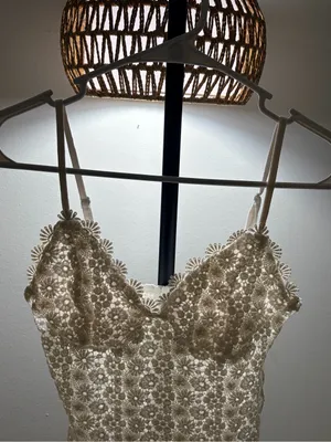 H&M White Crochet Lace Bodysuit thumbnail 2