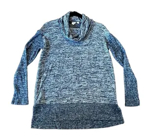 Gap navy cowl neck space dye sweater medium thumbnail 1