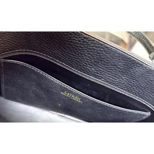 Lauren Ralph Lauren Andover Black Pebbled Tote Satchel Crossbody Bag Gold RLL thumbnail 13