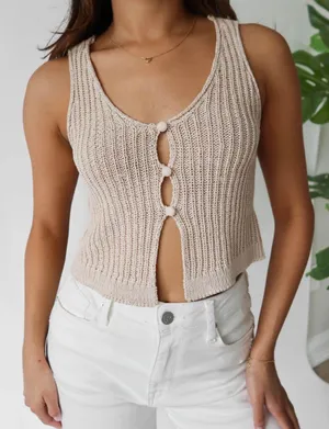 Grey Bandit NWT  Always Split Front Knit Top thumbnail 1
